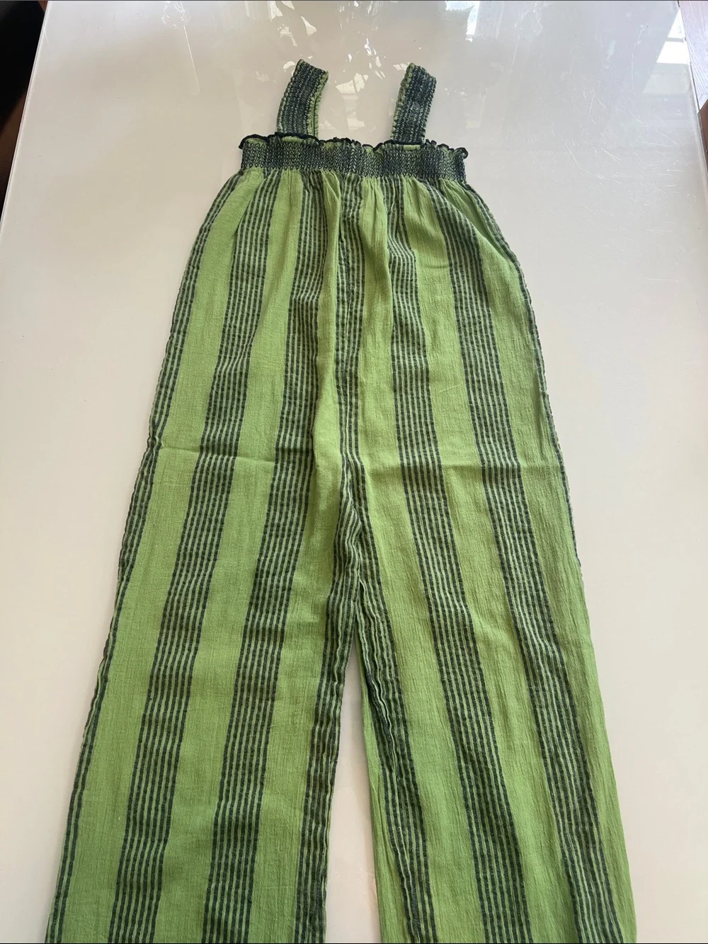 Pink Chicken Green Striped Jumpsuit
